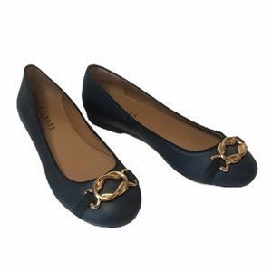 NWOT Talbots Blue Leather Ballet Flats, size 6